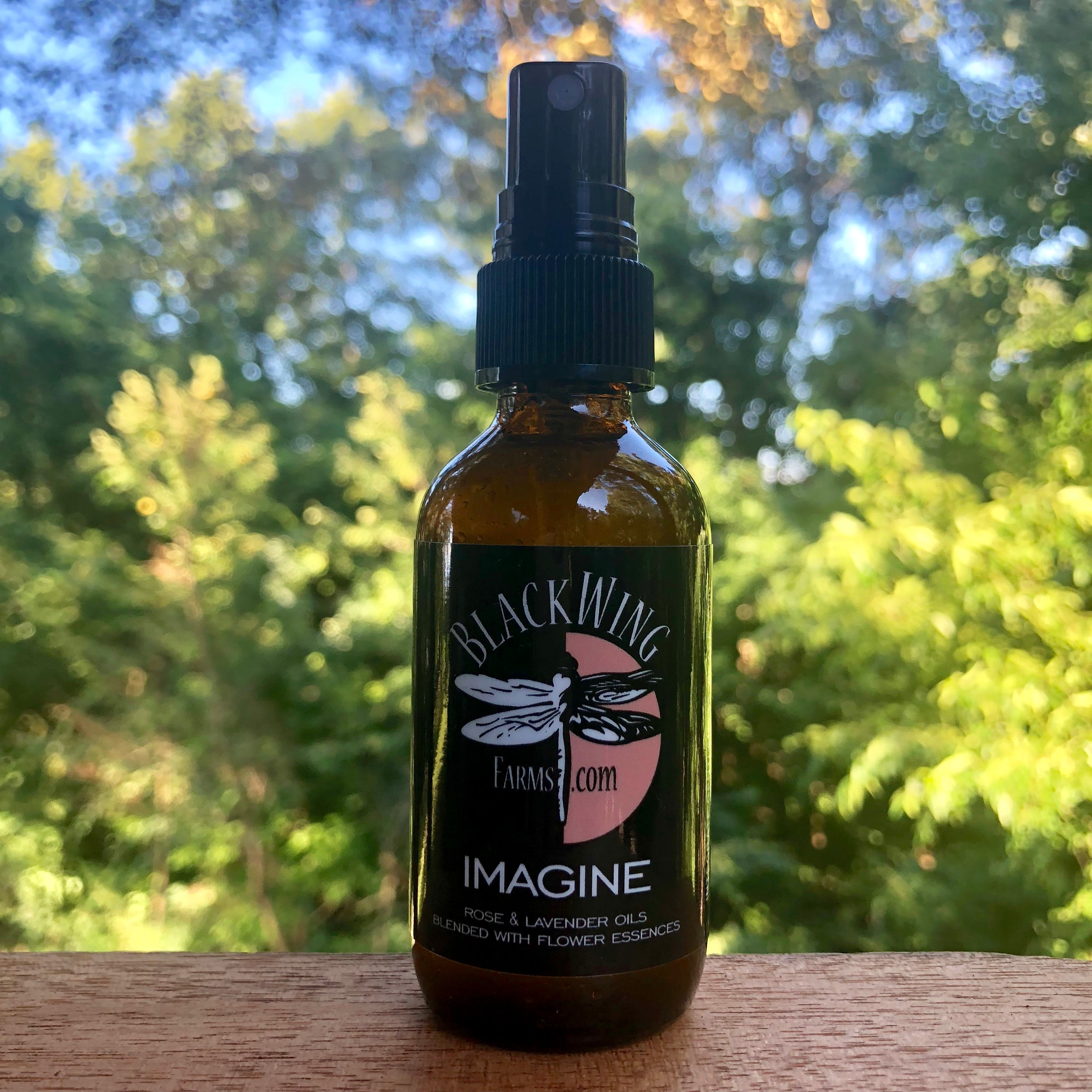 Spray Bottle of Imagine Rose &amp; Lavender Essential Oils &amp; Flower Essences Blend for Getting Through Tough Times